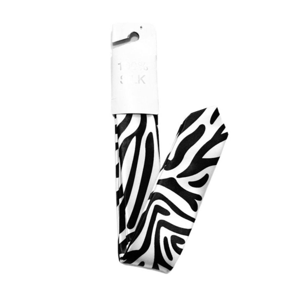 𝅺silk Zebra Print Skinny Tie